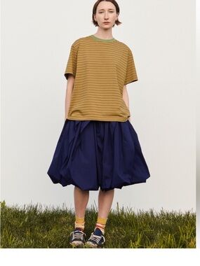 Marni Uniqlo Navy Balloon Midi Skirt